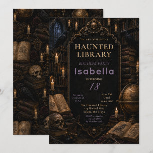Gothic-Bibliothek Halloween-Party Einladung