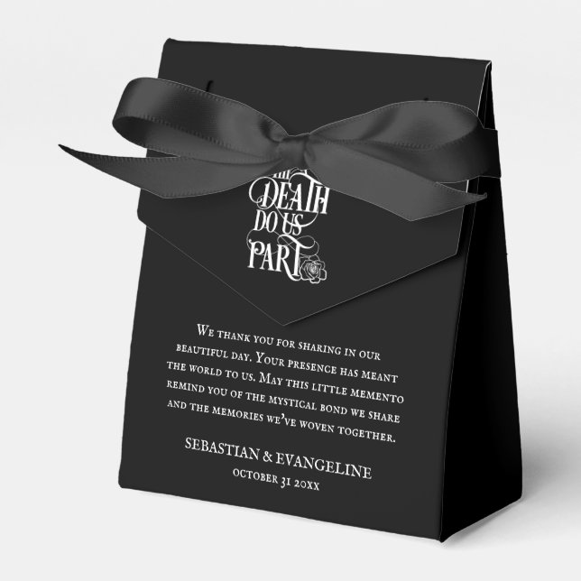 Gothic bis Tod tun uns Teilenamen Danke Black Geschenkschachtel (Vorderseite)
