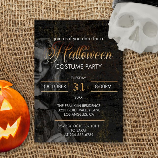 Gothic Black Adult Halloween Beängstigendes Kostüm Einladung (Von Creator hochgeladen)