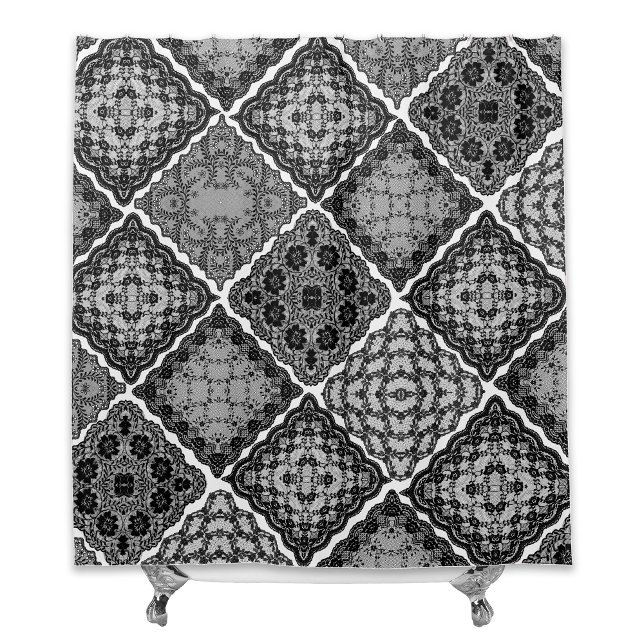 Gothic Black and White Imitate Lace Quilt Duschvorhang (Von Creator hochgeladen)