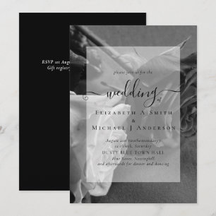 Gothic Black and White Roses Goth Wedding Einladun