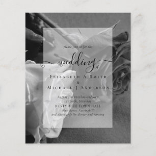 Gothic Black and White Roses Goth Wedding Einladun Flyer