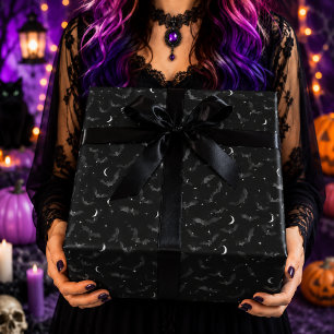 Gothic Black Bats Halloween-Muster Geschenkpapier