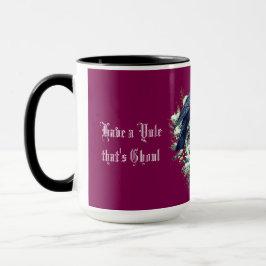 Gothic Black Bird Christmas Wreath Tasse