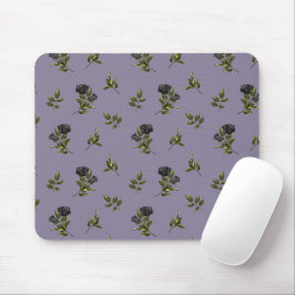 Gothic Black Blume Pattern Mousepad