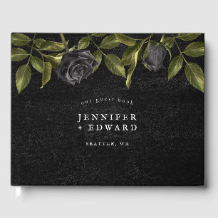 Gothic Black Blume Wedding Gästebuch