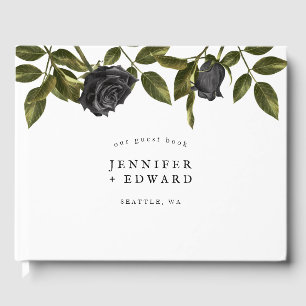 Gothic Black Blume Wedding White Gästebuch