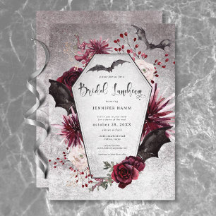 Gothic Black & Burgund Spooky Bridal Luncheon Einladung