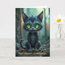 Gothic Black Cat Halloween verzauberte Forest Vibe Karte