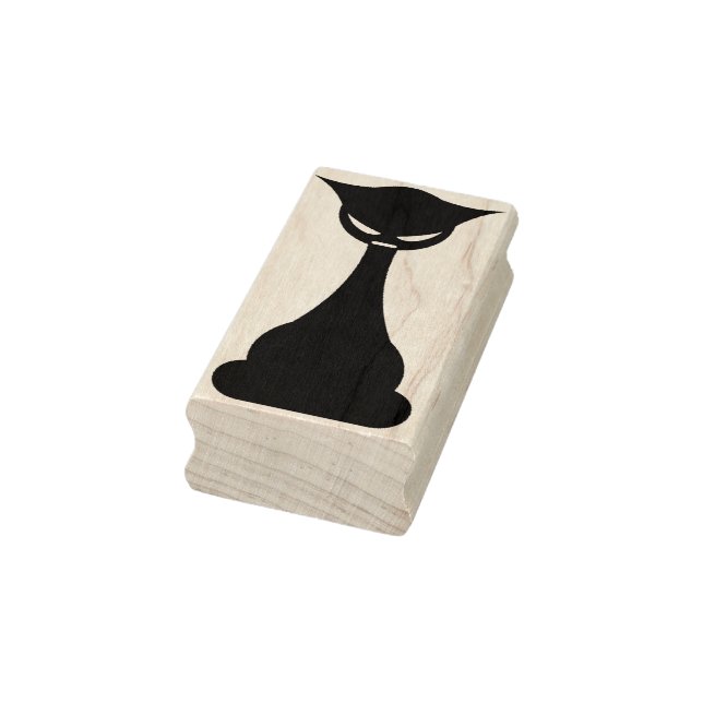 Gothic Black Cat Silhouette Art Briefmarke Gummistempel (Stempel)