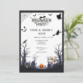 Gothic Black Crow Halloween Party  Einladung
