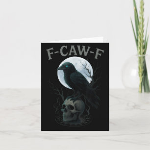 Gothic Black Crow Raven Schädel Mond Halloween Karte