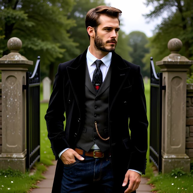 Gothic Black Damask Rose Wedding Krawatte (Von Creator hochgeladen)