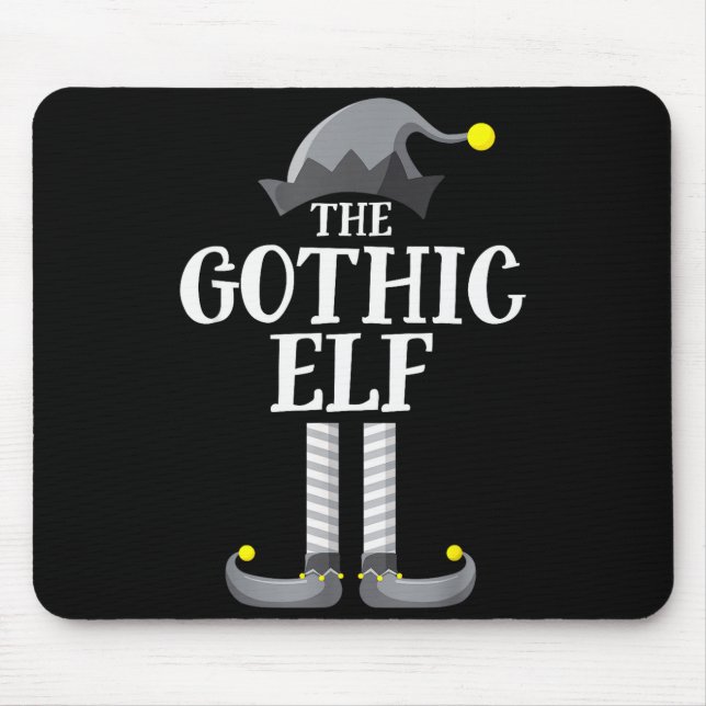 Gothic Black Elf Matching Family Group Christmas P Mousepad (Vorne)