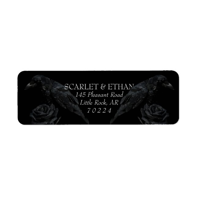 Gothic Black Floral Rabe & Rosen Hochzeit (Vorne)