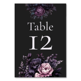 Gothic Black Floral Wedding Table Numbers Tischnummer