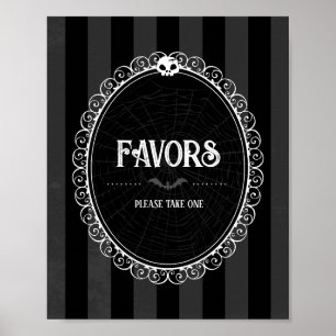 Gothic Black & Gray Skull Gastgeschenk Sign Poster