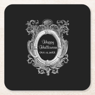 Gothic Black Halloween-Party Rechteckiger Pappuntersetzer