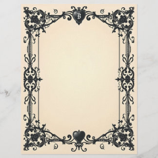 Gothic Black Heart Briefpapier