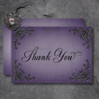 Gothic Black & Lila Filigree Heart Wedding