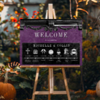 Gothic Black & Lila Order of Events Wedding Post