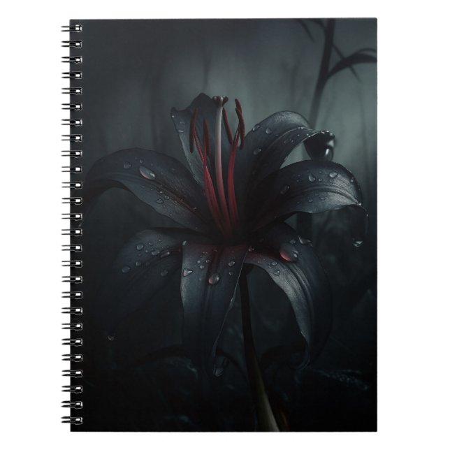Gothic Black Lily Notizblock (Vorderseite)