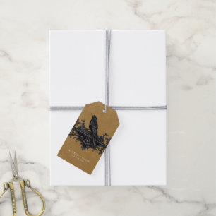 Gothic Black Raven & Black Rose Gold Wedding Geschenkanhänger