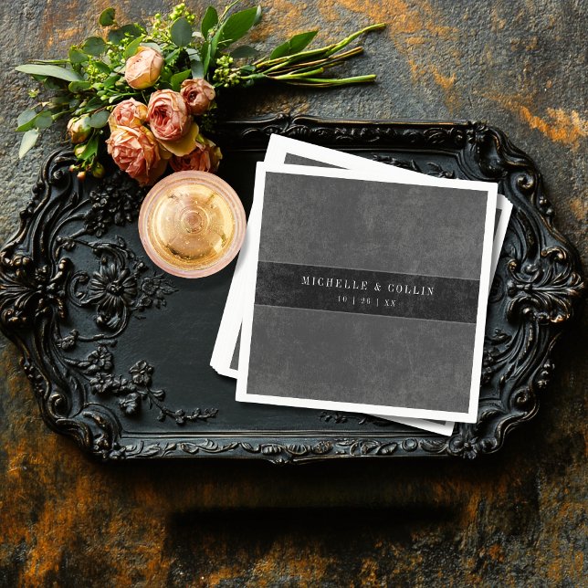 Gothic Black Raven & Black Rose Hochzeit Serviette (Von Creator hochgeladen)