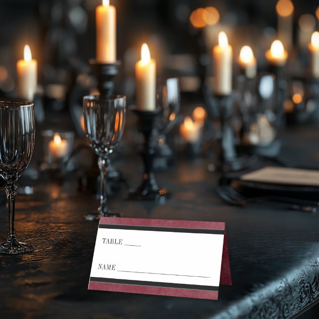 Gothic Black Raven & Black Rose Weinhochzeit Platzkarte (Von Creator hochgeladen)