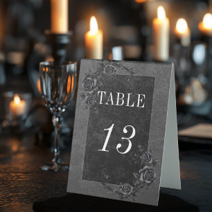 Gothic Black Raven & Black Roses Hochzeit Tischaufsteller