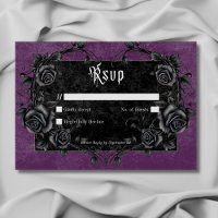 Gothic Black Raven & Rose Lila Kein Abendessen