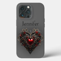 Gothic Black & Red Dark Heart