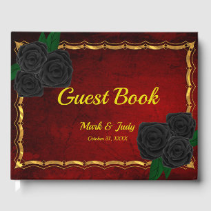 Gothic Black Rose Blood Red Wedding Gästebuch