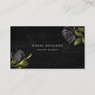 Gothic Black Rose Floral Visitenkarte