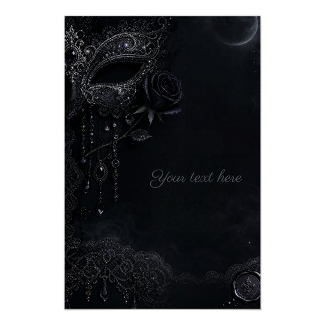 Gothic Black Rose Maske Poster (Vorderseite)