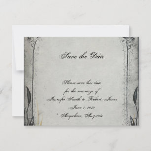 Gothic Black Rose Spalier Hochzeit Bitte Termin vo Save The Date