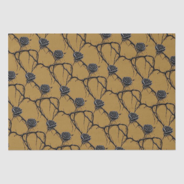 Gothic Black Rose Speedpaint Muster Seidenpapier (Vorderseite)