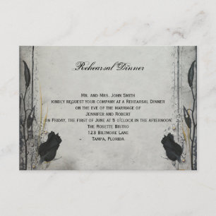 Gothic Black Rose Trellis Hochzeitsessen Probe Einladung