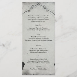 Gothic Black Rose Trellis Wedding Menu Menükarte