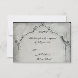 Gothic Black Rose Trellis Wedding Response Card RSVP Karte