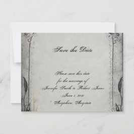 Gothic Black Rose Trellis Wedding Save the Date