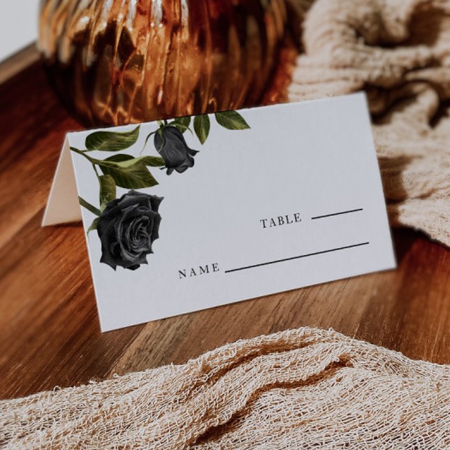 Gothic Black Rose Vintage Wedding Tischnummer Platzkarte (Von Creator hochgeladen)