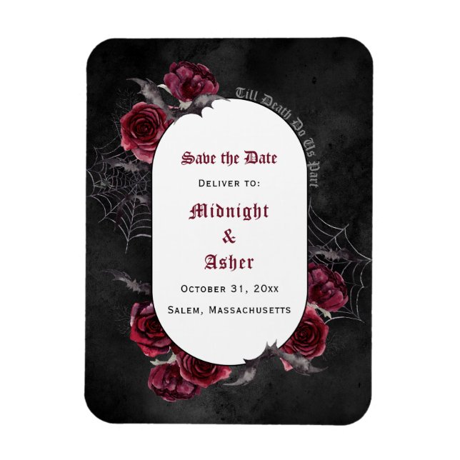 Gothic Black Till Death macht uns Save the Date Magnet (Vertikal)