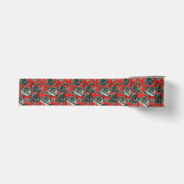 Gothic Black und rote Rosen Muster Ripsband
