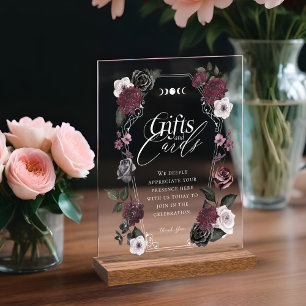 Gothic Black Watercolor Florals Gifts & Cards Acrylschild