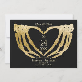 Gothic Black Wedding Skeleton Hände bis zum Tod Save The Date