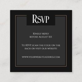 Gothic Black&White Dunkel QR Code Hochzeit Begleitkarte