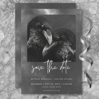 Gothic Black & White Raven Embrace Wedding