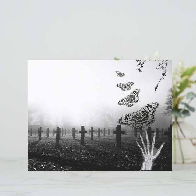 Gothic Black-White-Srapbook-Papier (Stehend Vorderseite)