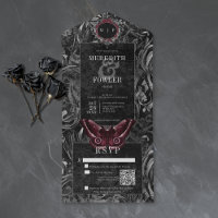 Gothic Black Wine Filigree Motten-QR-Code-Hochzeit
